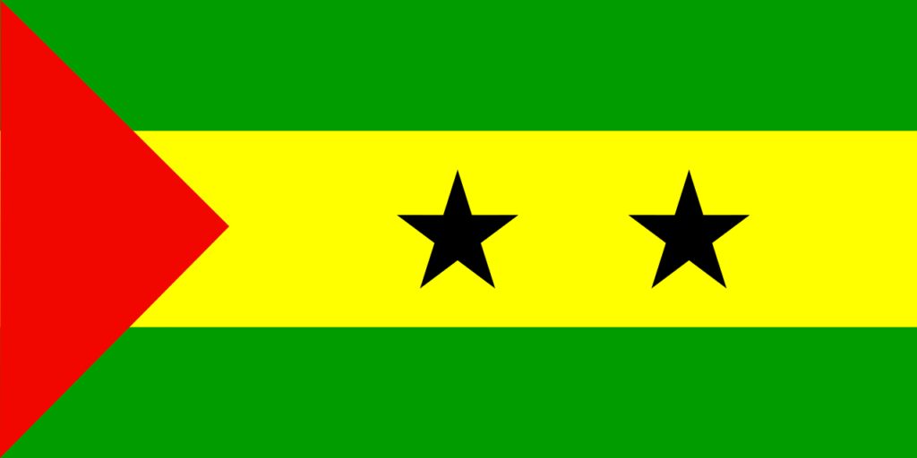 sao tome and principe, flag, country, nation, caribbean, island, signs, symbols, green island